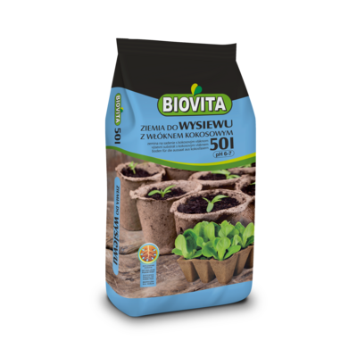 Ziemia do wysiewu z włóknem kokosowym 50 l BIOVITA