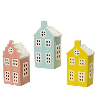 Dekoracja ceramiczna domek mix kolorów