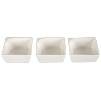Salaterki Salsa 3 sztuki 8 x 8 cm 100 ml biały AMBITION