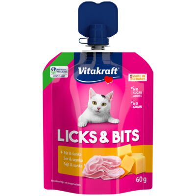 Przysmak dla kota LICKS  BITS ser i szynka 60 g Vitakraft