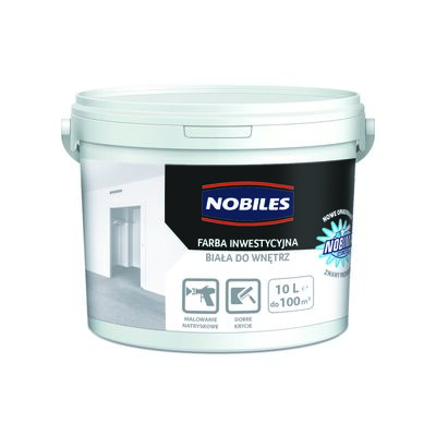 Farba akrylowa Farba Inwestycyjna Nobimal Biała 10 l Nobiles