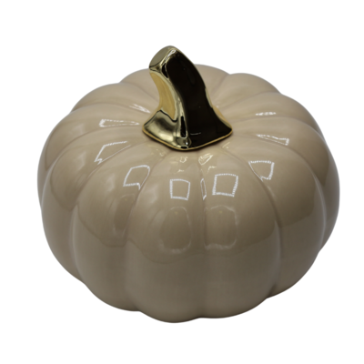 Dynia ceramiczna beżowo-złota duża