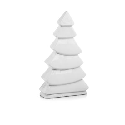 Figurka ceramiczna choinka 32 cm biała