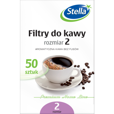 Filtry do kawy rozmiar 2 50 sztuk STELLA