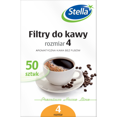 Filtry do kawy rozmiar 4 50 sztuk STELLA