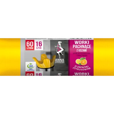 Worki na śmieci uszy CYTRUS 60 l 16 sztuk