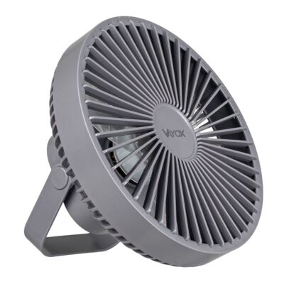 Wentylator biurkowy z akumulatorem i lampką 6xSMD szary VA0337G Vayox