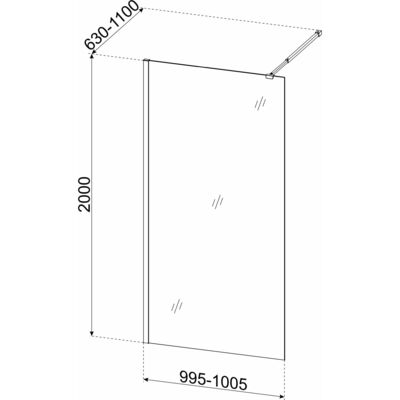 Kabina natryskowa walk-in Grace 100 chrom Kerra