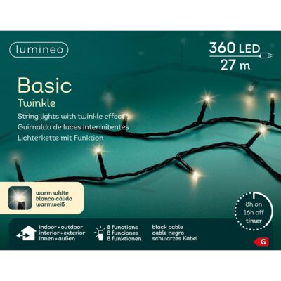 Lampki zewnętrzne LED 2700 cm czarny ciepły biały