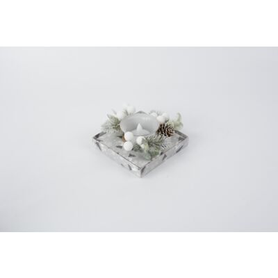 Świecznik dekoracyjny LED 11,3 cm srebrny