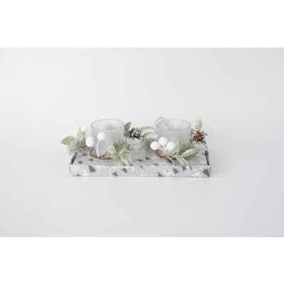 Świecznik dekoracyjny LED 11,3 cm srebrny