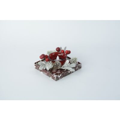 Świecznik dekoracyjny LED 11,3 cm czerwony