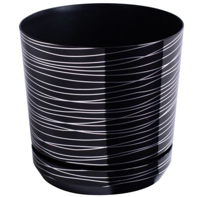 Donica plastikowa z podstawką wys. 15,2 cm czarny