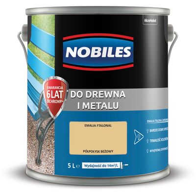 Farba ftalowa Do Drewna i Metalu Ftalonal Beżowy 5 l Nobiles