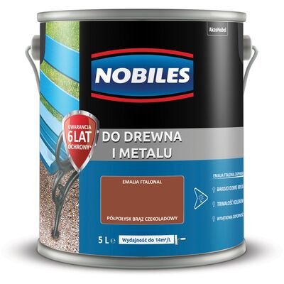 Farba ftalowa Do Drewna i Metalu Ftalonal Brąz Czekoladowy 5 l Nobiles