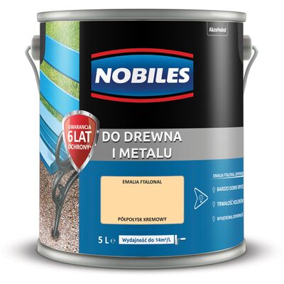 Farba ftalowa Do Drewna i Metalu Ftalonal Kremowy 5 l Nobiles
