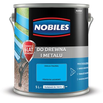 Farba ftalowa Do Drewna i Metalu Ftalonal Lazurowy 5 l Nobiles