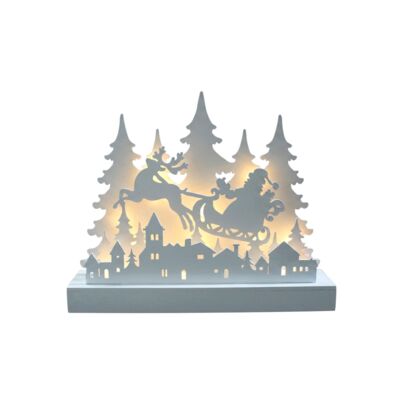 Figura ozdobna Mikołaj w saniach LED