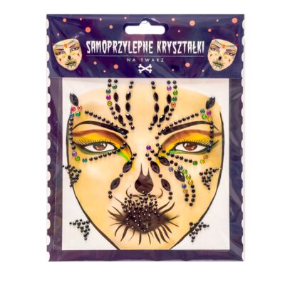 Halloweenowe samoprzylepne kryształki na twarz 1 szt.