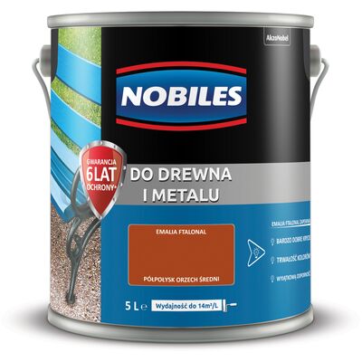 Farba ftalowa Do Drewna i Metalu Ftalonal Orzech Średni 5 l Nobiles