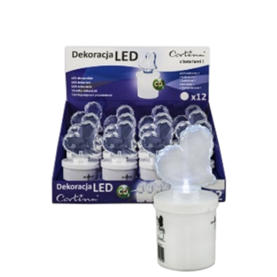 Wkład LED serce 2xR6 biały