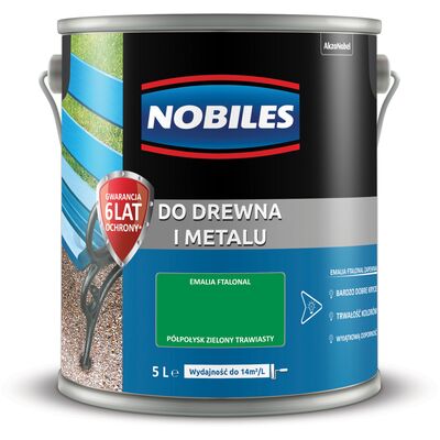Farba ftalowa Do Drewna i Metalu Ftalonal Zielony Trawiasty 5 l Nobiles