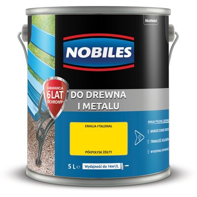 Farba ftalowa Do Drewna i Metalu Ftalonal Żółty 5 l Nobiles