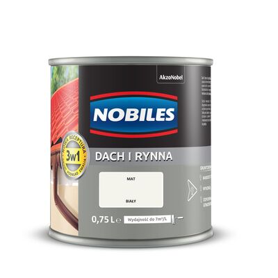 Farba akrylowa Dach i Rynna Biały 0,75 l Nobiles
