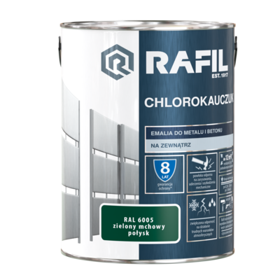 Emalia Chlorokauczukowa zielony mchowy 5 l RAFIL