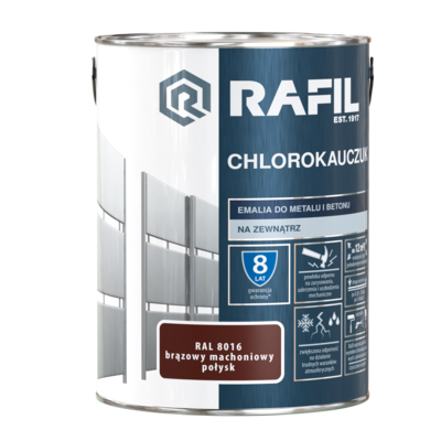 Emalia Chlorokauczukowa brąz mahoniowy 5 l RAFIL