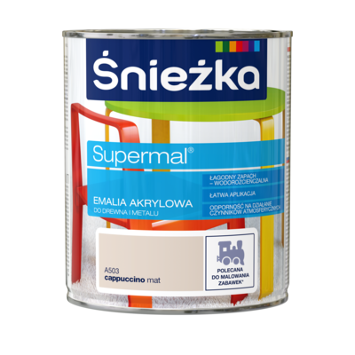 Farba emaliowa Supermal akrylowy A503 Cappuccino mat 0,8 l Śnieżka