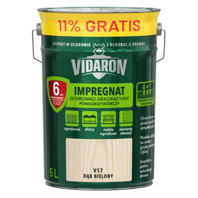 Impregnat Powłokotwórczy Ochronno-Dekoracyjny dąb bielony V17 5 l VIDARON