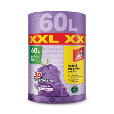 Worki 3D lawenda XXL 60 l 24 sztuki