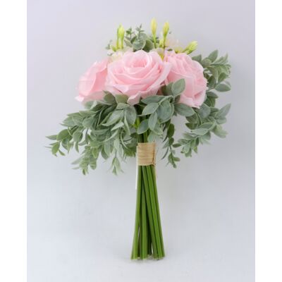 Kwiat sztuczny mix kwiatów - róża i eukaliptus wys. 30 cm