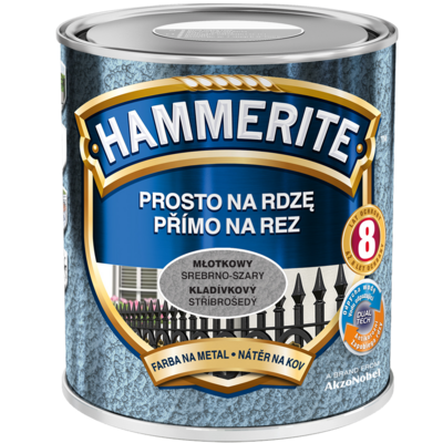 Farba Prosto Na Rdzę Srebrno-Szary Młotkowy 2,5 l Hammerite