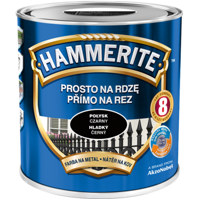 Farba Prosto Na Rdzę Czarny Połysk 2,5 l Hammerite
