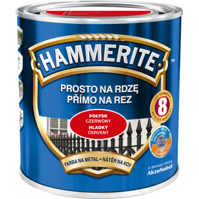 Farba Prosto Na Rdzę Czerwony Połysk 2,5 l Hammerite