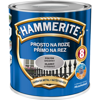 Farba Prosto Na Rdzę Srebrny Połysk 2,5 l Hammerite