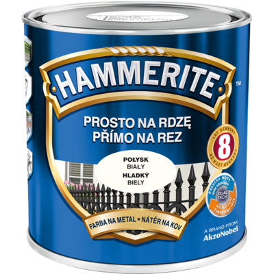 Farba Prosto Na Rdzę Biały Połysk 2,5 l Hammerite