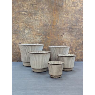 Donica metalowa MAIDSON POT śr. 20 cm wys. 17 cm beżowy