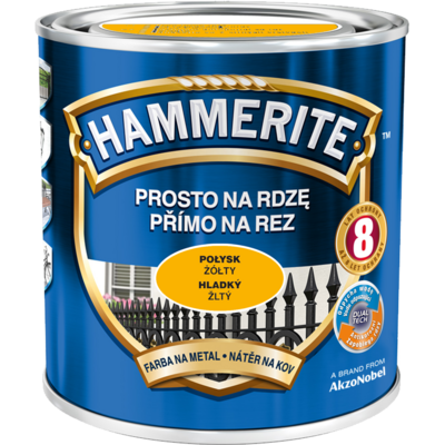 Farba Prosto Na Rdzę Żółty Połysk 0,25 l Hammerite