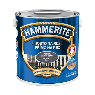 Farba Prosto Na Rdzę Połysk Ciemny Szary 2,5 l Hammerite