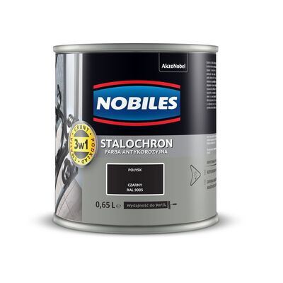 Farba Nobiles Stalochron Czarny RAL 9005 0,65 l