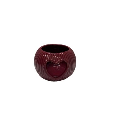 Świecznik ceramiczny 9,5 x 6,5 cm czerwony
