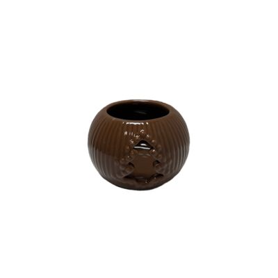 Świecznik ceramiczny 9,5 x 6,5 cm brązowy