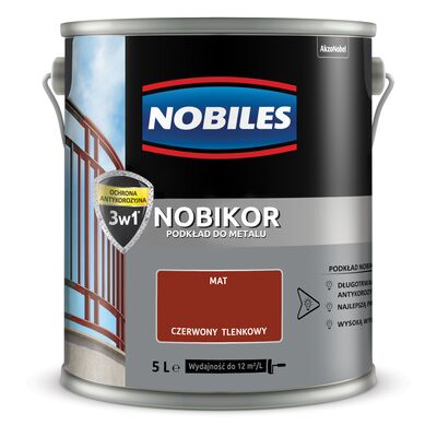 Farba gruntująca Nobikor Czerwony Tlenkowy 5 l Nobiles