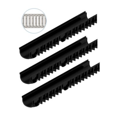 Zestaw kanał H90 1 m Easyline 3 sztuki ruszt stalowy ocynkowany 5 mm A15 ACO