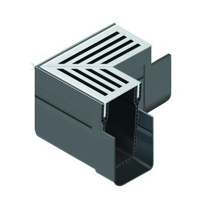Narożnik SLIMLINE PVC z rusztem aluminiowym anodowanym na kolor srebrny ACO
