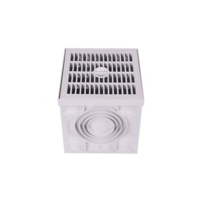 Studzienka odpływowa Mufle SUOLO Compact 200 x 200 mm PP z rusztem jasnoszary