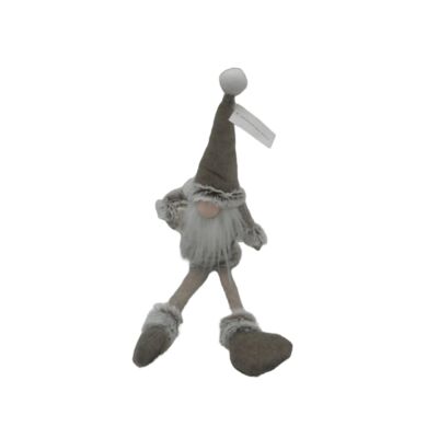 Dekoracja tekstylna skrzat ze zwisającymi nogami 36 cm biało-brązowy